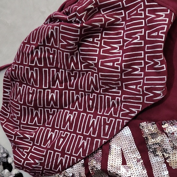 PINK Victoria's Secret Burgundy Sequin Miami Sweater - Picture 10 of 16